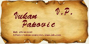 Vukan Papović vizit kartica
